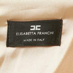 Pre Owned Elisabetta Franchi Peach Crepe Button Detail Short Dress S