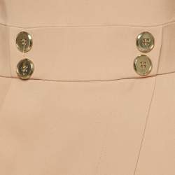 Pre Owned Elisabetta Franchi Peach Crepe Button Detail Short Dress S