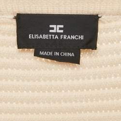 Pre Owned Elisabetta Franchi Beige Knitted Short Dress M
