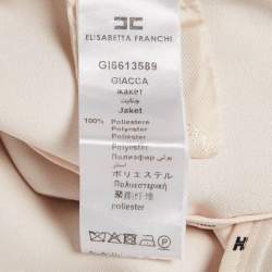 Elisabetta Franchi Beige Crepe Single Breasted Blazer M