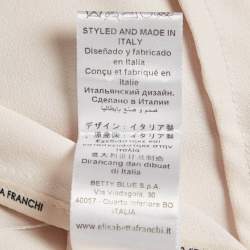 Elisabetta Franchi Beige Crepe Single Breasted Blazer M