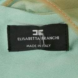 Pre Owned Elisabetta Franchi Pastel Green Jersey Sequin Embellished One Shoulder Jumpsuit S