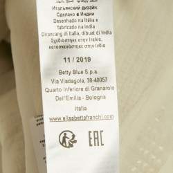 Pre Owned Elisabetta Franchi Gold Sequin Belted Wrap Maxi Dress M