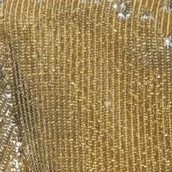 Pre Owned Elisabetta Franchi Gold Sequin Belted Wrap Maxi Dress M