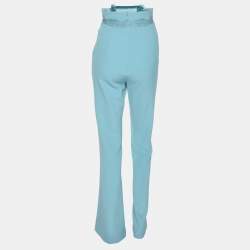 Pre Owned Elisabetta Franchi Blue Crepe Trouser S