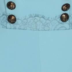 Pre Owned Elisabetta Franchi Blue Crepe Trouser S