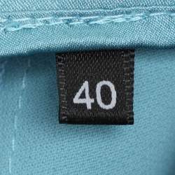 Pre Owned Elisabetta Franchi Blue Crepe Trouser S