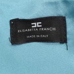Pre Owned Elisabetta Franchi Blue Crepe Trouser S