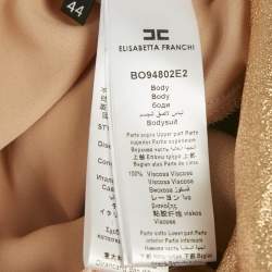Pre Owned Elisabetta Franchi Metallic Crepe & Sequin Bodysuit and Skirt Set M