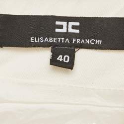 Pre Owned Elisabetta Franchi White Chain Detail Sleeveless Mini Dress S