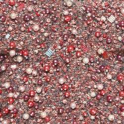 Pre Owned Elisabetta Franchi Pink Beaded Tweed Corset Top L