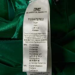 Pre Owned Elisabetta Franchi Green Velvet Top and Skirt Set M