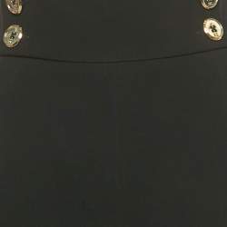 Pre Owned Elisabetta Franchi Black Crepe High Rise Flared Trousers M