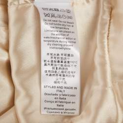 Pre Owned Elisabetta Franchi Cream Logo Print Crepe Sleeveless Mini Dress M 