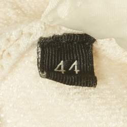 Pre Owned Elisabetta Franchi Cream Textured Knit Double Breasted Cardigan Mini Dress M