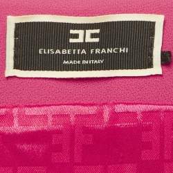 Pre Owned Elisabetta Franchi Pink Crepe Zip-Up Mini Dress M