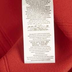 Pre Owned Elisabetta Franchi Red Logo Embellished Knit Mini Dress S