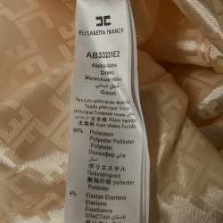 مملوكة مسبقًا Elisabetta Franchi Cream Crepe Flounced Hem Mini Dress L