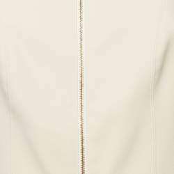 مملوكة مسبقًا Elisabetta Franchi Cream Crepe Flounced Hem Mini Dress L