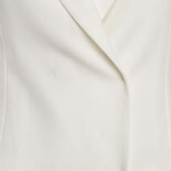 Pre Owned Elisabetta Franchi White Crepe Double Breasted Mini Dress S