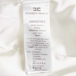 Pre Owned Elisabetta Franchi White Crepe Double Breasted Mini Dress S