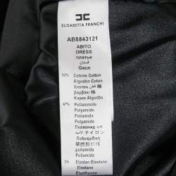 Pre Owned Elisabetta Franchi Black Jersey Logo Detail Mini Dress M