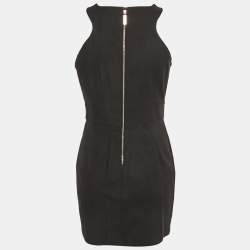 Pre Owned Elisabetta Franchi Black Jersey Logo Detail Mini Dress M