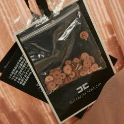 Pre Owned Elisabetta Franchi Pink Embellished Crepe Midi Skirt M