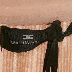 Pre Owned Elisabetta Franchi Pink Embellished Crepe Midi Skirt M