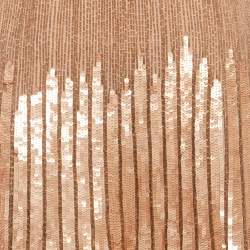 Pre Owned Elisabetta Franchi Pink Embellished Crepe Midi Skirt M