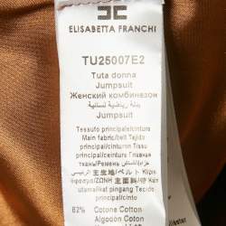 Pre Owned Elisabetta Franchi Metallic Lurex Jumpsuit L