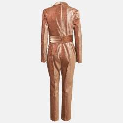 Pre Owned Elisabetta Franchi Metallic Lurex Jumpsuit L