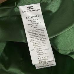 Pre Owned Elisabetta Franchi Green Crepe Lace-Up Detail Mini Coat Dress S