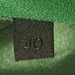 Pre Owned Elisabetta Franchi Green Crepe Lace-Up Detail Mini Coat Dress S