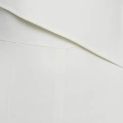 Pre Owned Elisabetta Franchi Off White Crepe Asymmetric Belted Jumpsuit S 