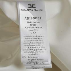 Pre Owned Elisabetta Franchi White Crepe Blazer Dress S