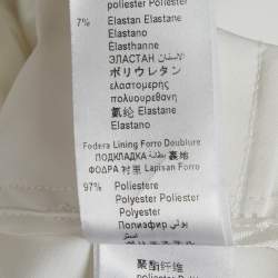 Pre Owned Elisabetta Franchi White Crepe Blazer Dress S