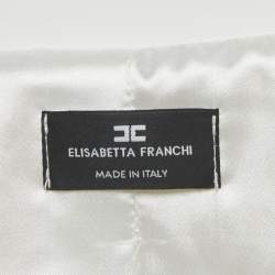 Pre Owned Elisabetta Franchi White Crepe Blazer Dress S