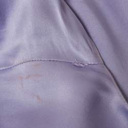 Pre Owned Elisabetta Franchi Purple Satin Ruched Mini Dress M