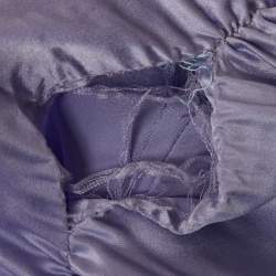 Pre Owned Elisabetta Franchi Purple Satin Ruched Mini Dress M