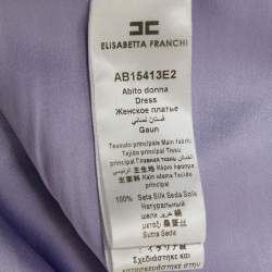 Pre Owned Elisabetta Franchi Purple Satin Ruched Mini Dress M