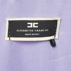 Pre Owned Elisabetta Franchi Purple Satin Ruched Mini Dress M