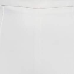 Pre Owned Elisabetta Franchi Off-White Crepe Flared Formal Trouser M