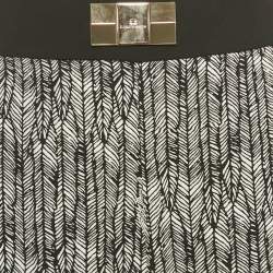 Pre Owned Elisabetta Franchi Black/White Printed Crepe Formal Trousers M