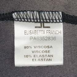 Pre Owned Elisabetta Franchi Navy Blue Jersey Studded Hem Leggings M