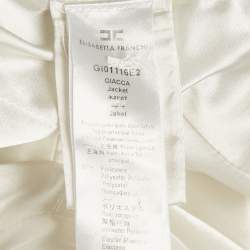 Pre Owned Elisabetta Franchi White Crepe Tailored Blazer S