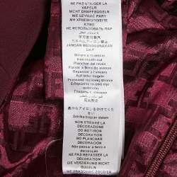 Pre Owned Elisabetta Franchi Burgundy Logo Applique Crepe Jumpsuit S