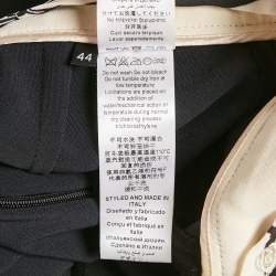 Pre Owned Elisabetta Franchi White Chain Print Crepe Detachable Top Playsuit M