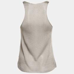 Pre Owned Elisabetta Franchi Grey Rib Knit Tank Top M