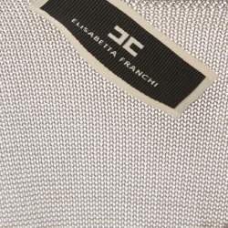 Pre Owned Elisabetta Franchi Grey Rib Knit Tank Top M